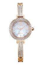 Load image into Gallery viewer, CITIZEN Ladies ECO ECO Pink Gold-Tone Stainless Steel Case, Pink Gold-Tone Stainless Steel Bracelet, White Dial, WR 0050M EM0863-53D