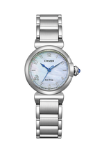 Load image into Gallery viewer, CITIZEN Ladies ECO ECO Silver-Tone Stainless Steel Case, Silver-Tone Stainless Steel Bracelet, White Mother of Pearl Dial, WR 0050M EM1130-83D