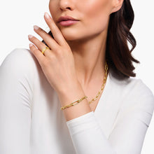 Charger l'image dans la galerie, THOMAS SABO Bracelet à maillons plaqué or jaune avec élément d'ancrage et zircone A2032-414-14