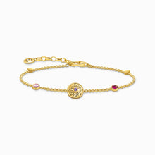 Load image into Gallery viewer, THOMAS SABO Yellow-gold plated bracelet with a sun coin and various stones A2132-995-7
