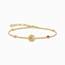 Charger l'image dans la galerie, THOMAS SABO Bracelet plaqué or jaune avec pièce soleil et diverses pierres A2132-995-7