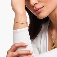 Charger l'image dans la galerie, THOMAS SABO Bracelet plaqué or jaune avec pièce soleil et diverses pierres A2132-995-7