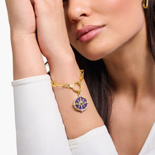 Charger l'image dans la galerie, THOMAS SABO Bracelet à maillons plaqué or jaune avec zircone et fermoir anneau A2133-414-14
