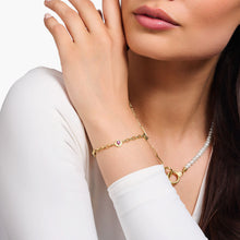 Charger l'image dans la galerie, THOMAS SABO Bracelet plaqué or jaune avec éléments ronds et pierres A2138-995-7