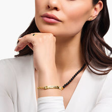Load image into Gallery viewer, THOMAS SABO Yellow-gold plated bracelet with long bridge and various stones A2139-995-7
