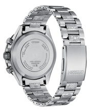 Charger l'image dans la galerie, CITIZEN Mens Premier Eco-Drive ATTESA Platinum Shine Super Titanium™ / Satellite Timekeeping Silver-Tone Super Titanium with Platinum DLC Coating Case, Silver-Tone Super Titanium with Platinum DLC Coating Bracelet, Silver-Tone Dial, WR 0100M