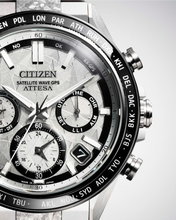 Charger l'image dans la galerie, CITIZEN Mens Premier Eco-Drive ATTESA Platinum Shine Super Titanium™ / Satellite Timekeeping Silver-Tone Super Titanium with Platinum DLC Coating Case, Silver-Tone Super Titanium with Platinum DLC Coating Bracelet, Silver-Tone Dial, WR 0100M