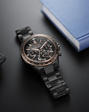 Charger l'image dans la galerie, CITIZEN Mens Premier Eco-Drive ATTESA Super Titanium™ / Satellite Timekeeping Black Super Titanium with DLC Coating Case, Black Super Titanium with DLC Coating Bracelet, Brown Dial, WR 0100M