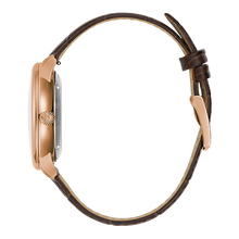 Charger l'image dans la galerie, BULOVA Mens BUL Rose Gold-Tone Stainless Steel Case, Brown Leather Strap, Silver-White Dial, WR 0030M 97B225 - Moments Watches & Jewelry