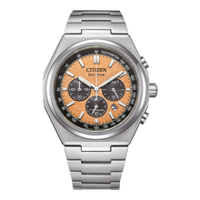 Load image into Gallery viewer, CITIZEN Mens ECO ECO Silver-Tone Super Titanium Case, Silver-Tone Super Titanium Bracelet, Salmon Dial, WR 0100M CA4610-85Z