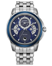 Load image into Gallery viewer, CITIZEN Mens ECO ECO Silver-Tone Stainless Steel Case, Silver-Tone Stainless Steel Bracelet, Blue Dial, WR 0100M BU0088-51H - Moments Watches & Jewelry