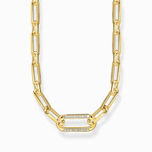 Load image into Gallery viewer, THOMAS SABO Yellow-gold plated link necklace with anchor element and zirconia KE2110-414-14
