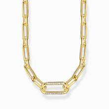 Charger l'image dans la galerie, THOMAS SABO Collier à maillons plaqué or jaune avec élément d'ancrage et zircone KE2110-414-14
