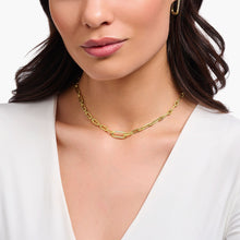 Charger l'image dans la galerie, THOMAS SABO Collier à maillons plaqué or jaune avec élément d'ancrage et zircone KE2110-414-14