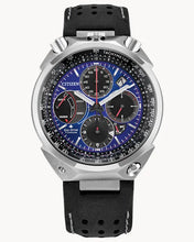 Load image into Gallery viewer, CITIZEN Mens ECO ECO Silver-Tone Super Titanium Case, Black Leather Strap, Blue Dial, WR 0200M AV0088-01L - Moments Watches & Jewelry