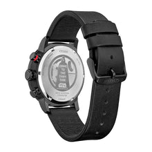 Load image into Gallery viewer, CITIZEN Mens DIS DSC Black Stainless Steel Case, Black Leather Strap, Black Dial, WR 0100M CA0769-04W