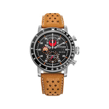 Load image into Gallery viewer, CITIZEN Mens DIS DSC Silver-Tone Stainless Steel Case, Orange Leather Strap, Black Dial, WR 0100M CA0761-06W
