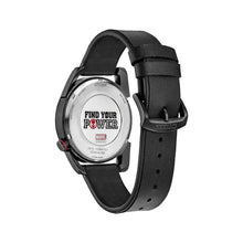 Load image into Gallery viewer, CITIZEN Mens DIS DMC Black Stainless Steel Case, Black Leather Strap, Black Dial, WR 0100M AW1685-00W - Moments Watches & Jewelry