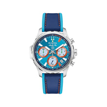 Charger l'image dans la galerie, BULOVA Mens BULMIA Silver-Tone Stainless Steel Case, Two-Tone Leather and Silicone Strap, Blue Dial, WR 0100M 96B460 - Moments Watches & Jewelry