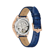 Charger l'image dans la galerie, BULOVA Ladies BUL Rose Gold-Tone Stainless Steel Case, Navy Leather Strap, White Mother of Pearl Dial, WR 0030M 97L180 - Moments Watches & Jewelry