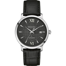 Charger l'image dans la galerie, BULOVA Mens BUL Silver-Tone Stainless Steel Case, Black Leather Strap, Black Dial, WR 0030M 96B441 - Moments Watches & Jewelry