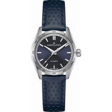 Charger l'image dans la galerie, HAMILTON JAZZMASTER PERFORMER AUTO 34mm - Blue Dial w Leather Strap H36115640