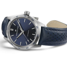 Load image into Gallery viewer, HAMILTON JAZZMASTER PERFORMER AUTO - Blue Dial w Leather Strap H36215640