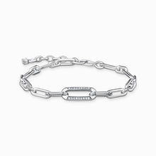 Charger l'image dans la galerie, THOMAS SABO Bracelet à maillons plaqué or jaune avec élément d'ancrage et zircone A2032-414-14