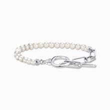 Charger l'image dans la galerie, THOMAS SABO Bracelet plaqué or jaune avec perles d'onyx et zircone blanche A2134-177-11