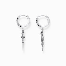 Charger l'image dans la galerie, Thomas Sabo Boucles d'oreilles créoles serpent et épée noircies CR713-643-11