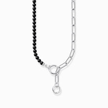 Charger l'image dans la galerie, THOMAS SABO Collier plaqué or jaune avec perles d'onyx et zircons blancs KE2193-177-11