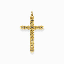 Charger l'image dans la galerie, Thomas Pendentif croix pierres noires or PE903-414-11
