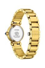 Load image into Gallery viewer, CITIZEN Ladies ECO ECO Gold-Tone Stainless Steel Case, Gold-Tone Stainless Steel Bracelet, Black  Dial, WR 0050M EM1132-88H
