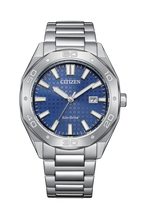 Load image into Gallery viewer, CITIZEN Mens ECO ECO Silver-Tone Stainless Steel Case, Silver-Tone Stainless Steel Bracelet, Blue  Dial, WR 0100M BM7630-80L
