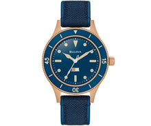 Charger l'image dans la galerie, BULOVA Mens  BUL Bronze-Tone Bronze #CuSn8 Case, Blue CORDURA® + HNBR Strap, Blue  Dial, WR 0200M 98A325 - Moments Watches &amp; Jewelry
