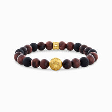 Load image into Gallery viewer, THOMAS SABO Yellow-gold plated bracelet with Obsidian and Red Tiger&#39;s Eye Beads A2135-881-7
