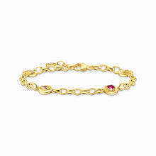 Load image into Gallery viewer, THOMAS SABO Yellow-gold plated bracelet with round elements and stones A2138-995-7
