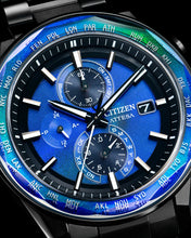 Charger l'image dans la galerie, CITIZEN Mens Premier Eco-Drive ATTESA Atomic Timekeeping / Super Titanium™ Black Super Titanium with DLC Coating Case, Black Super Titanium with DLC Coating Bracelet, Blue Dial, WR 0100M
