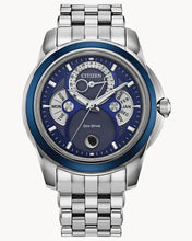 Load image into Gallery viewer, CITIZEN Mens ECO ECO Silver-Tone Stainless Steel Case, Silver-Tone Stainless Steel Bracelet, Blue  Dial, WR 0100M BU0088-51H - Moments Watches &amp; Jewelry
