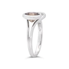 Fancy Cognac Diamond Solitaire and White Gold Ring of knot design