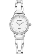Load image into Gallery viewer, CITIZEN Ladies QTZ QTZ Silver-Tone Stainless Steel Case, Silver-Tone Stainless Steel Bangle, White  Dial, WR 0030M EZ7011-88A
