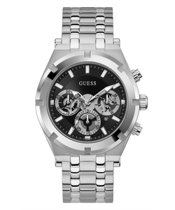 GUESS Mens Silver Tone Multi-function Watch GW0260G1