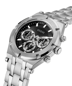 GUESS Mens Silver Tone Multi-function Watch GW0260G1