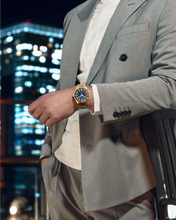 Charger l'image dans la galerie, CITIZEN Mens Premier Automatics Series8 880 GMT Two-Tone Stainless Steel Case, Two-Tone Stainless Steel Bracelet, Black Dial, WR 0100M
