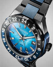 Charger l'image dans la galerie, CITIZEN Mens Premier Automatics Series8 880 GMT Two-Tone Stainless Steel Case, Two-Tone Stainless Steel Bracelet, Blue Mother of Pearl Dial, WR 0100M
