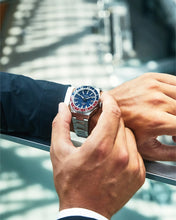 Charger l'image dans la galerie, CITIZEN Mens Premier Automatics Series8 880 GMT Silver-Tone Stainless Steel Case, Silver-Tone Stainless Steel Bracelet, Blue Dial, WR 0100M

