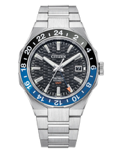 Charger l'image dans la galerie, CITIZEN Mens Premier Automatics Series8 880 GMT Silver-Tone Stainless Steel Case, Silver-Tone Stainless Steel Bracelet, Black Dial, WR 0100M
