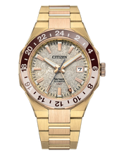 Charger l'image dans la galerie, CITIZEN Mens Premier Automatics Series8 880 GMT Two-Tone Stainless Steel Case, Two-Tone Stainless Steel Bracelet, Gold-Tone Dial, WR 0100M

