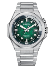 Charger l'image dans la galerie, CITIZEN Mens Premier Automatics Series8 890 Silver-Tone Stainless Steel Case, Silver-Tone Stainless Steel Bracelet, Green Dial, WR 0200M
