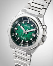 Charger l'image dans la galerie, CITIZEN Mens Premier Automatics Series8 890 Silver-Tone Stainless Steel Case, Silver-Tone Stainless Steel Bracelet, Green Dial, WR 0200M
